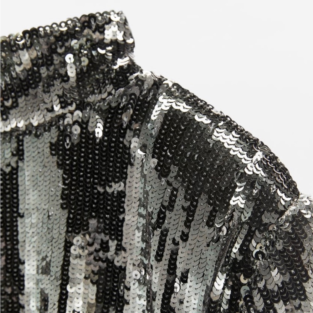 -Zara fringed sequin cape